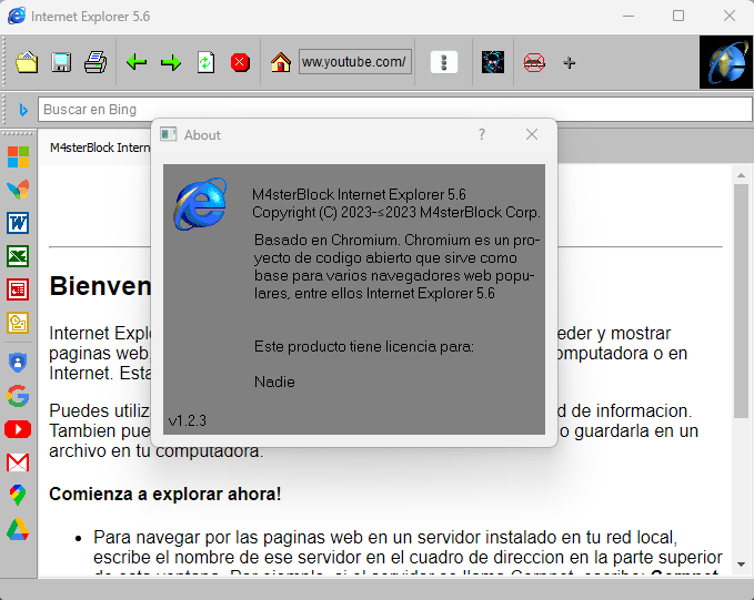 Captura de pantalla de Internet Explorer 5.6