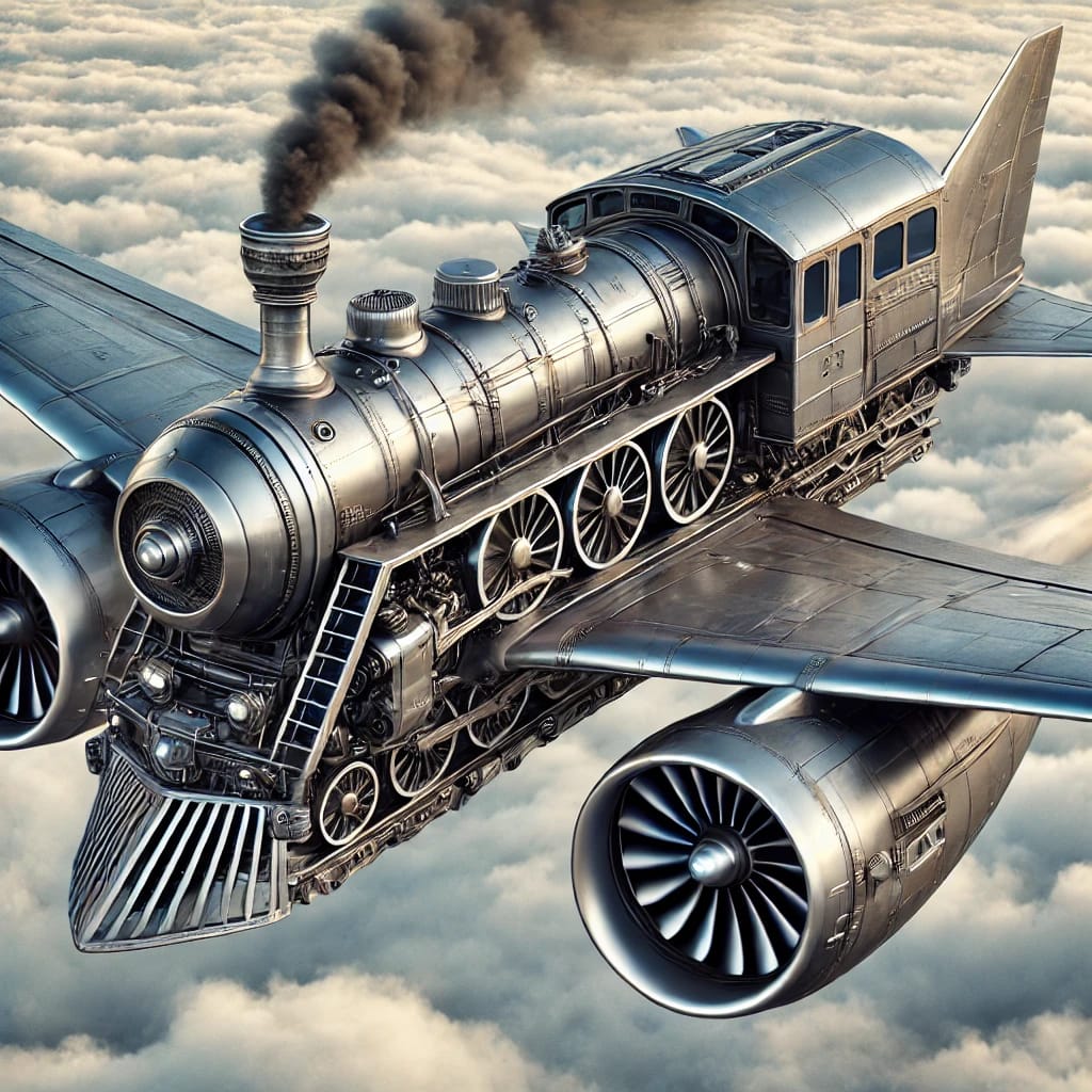 Avión con Motor de Locomotora